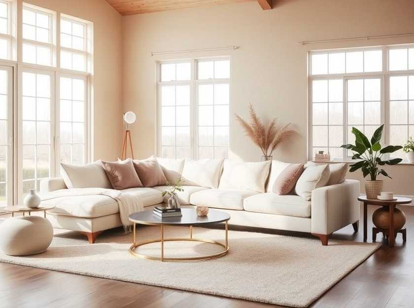 A beautifully arranged living room with a West Elm sofa