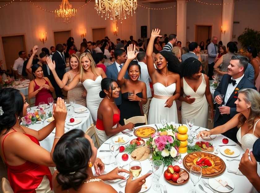 The couple dancing together at their wedding reception