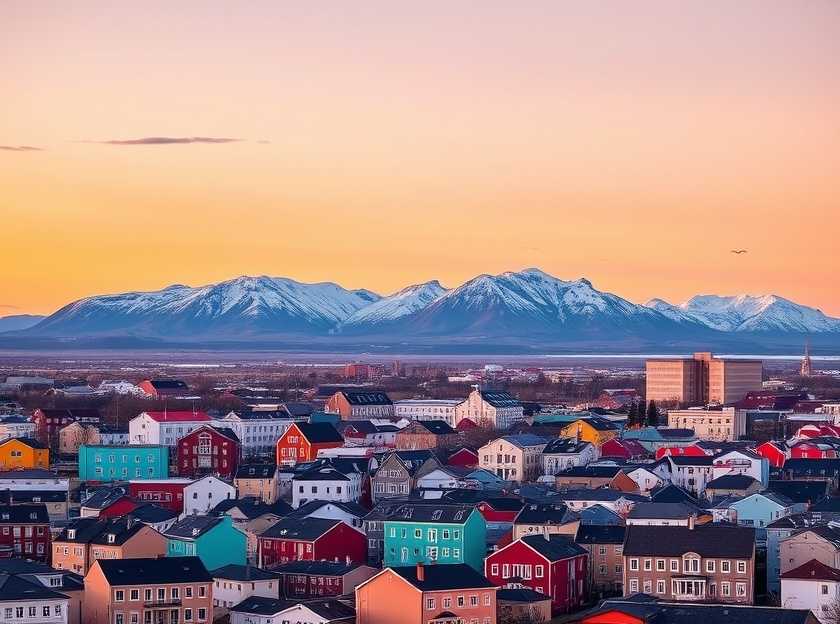 A stunning view of a city skyline during sunset