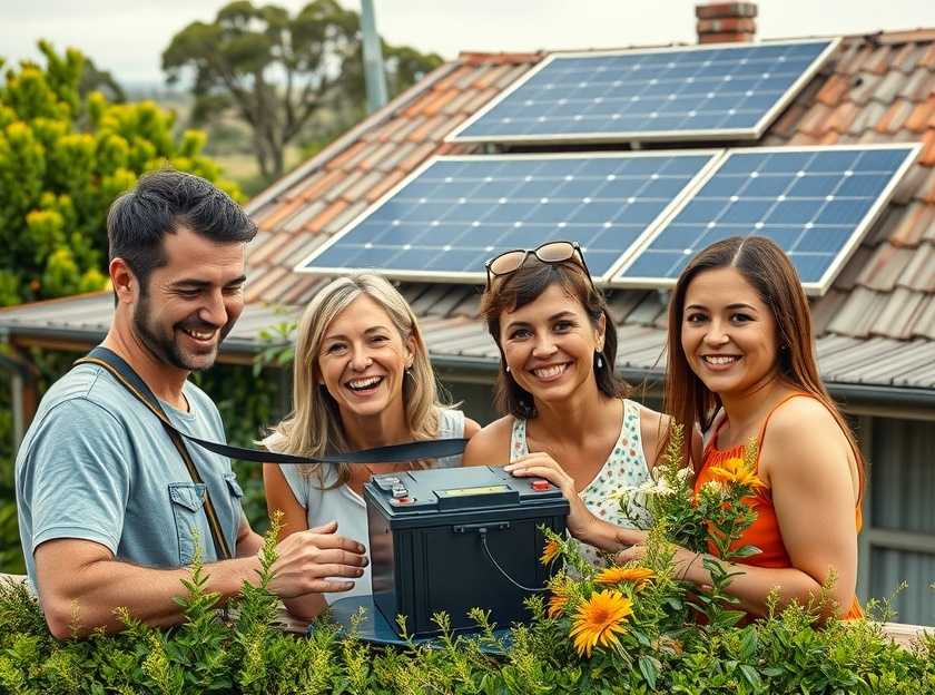 A visually striking image of household batteries and solar panels