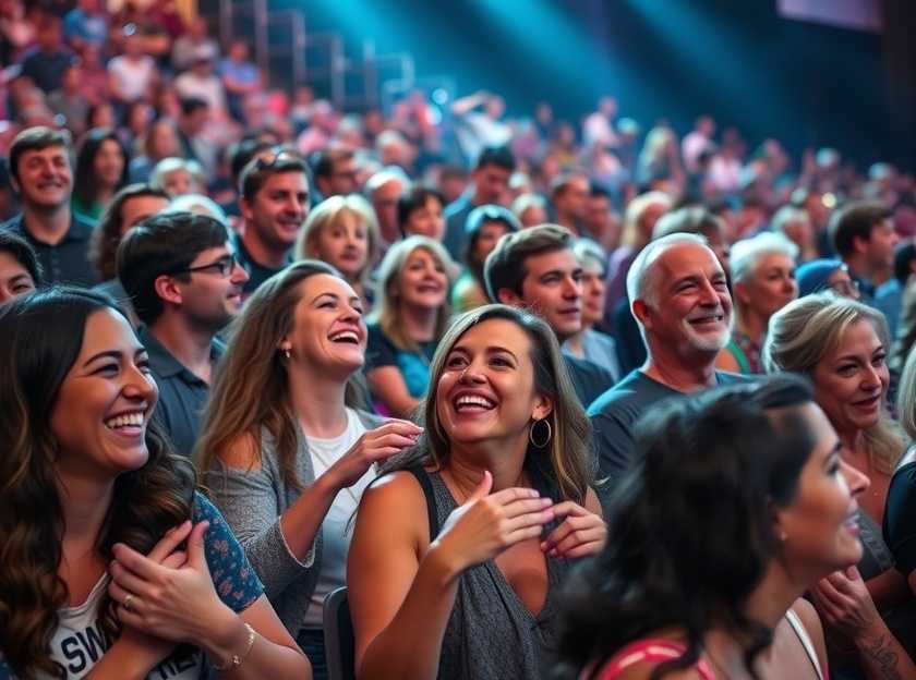 A vibrant crowd enjoying a performance at the Grand Ole Opry