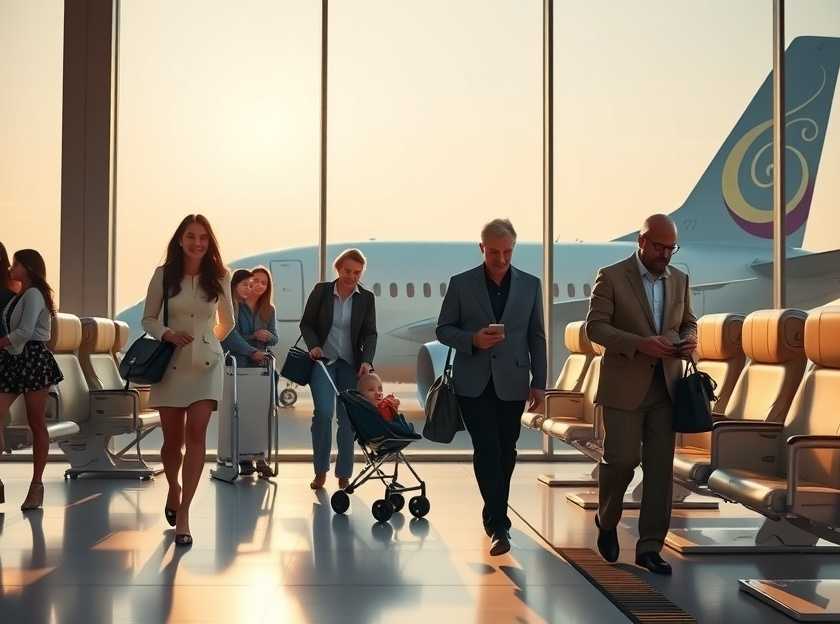 Passengers enjoying their flight