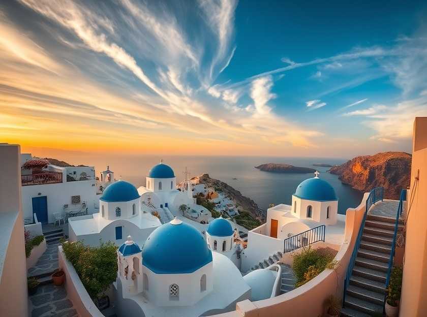 A beautiful sunset over Santorini