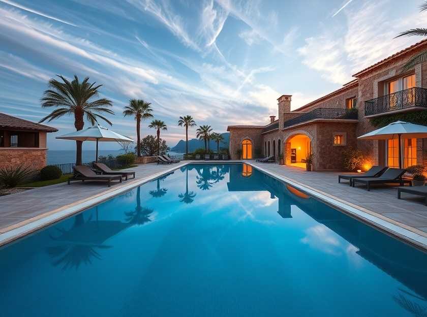 A stunning view of a luxurious villa in Mallorca