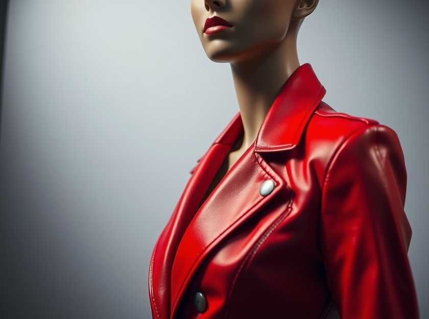 Stylish leather blazer on a mannequin