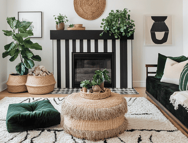 How a $5000 Makeover Transformed This Living Room with a Bold Fireplace Design